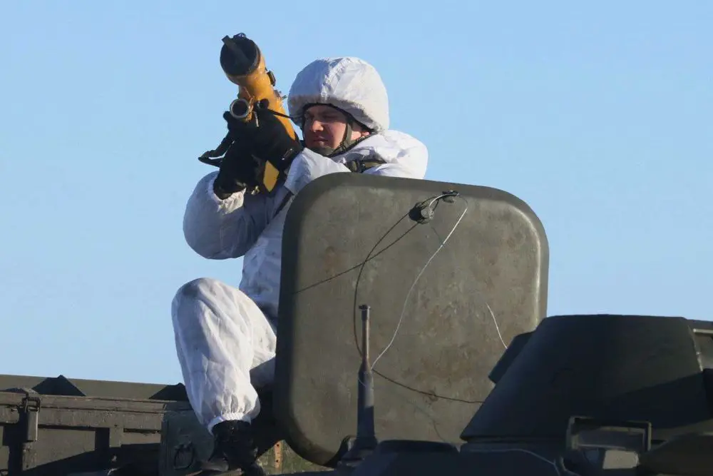 The Russian-made 9K333 Verba MANPADS is a shoulder-fired air defense system designed to engage aircraft, helicopters, cruise missiles, and UAVs at ranges of 500 m to 6–6.5 km and altitudes up to 4.5 km, with reaction time under 8 seconds and average speeds exceeding 600 m/s. (Picture source: Russian MoD)