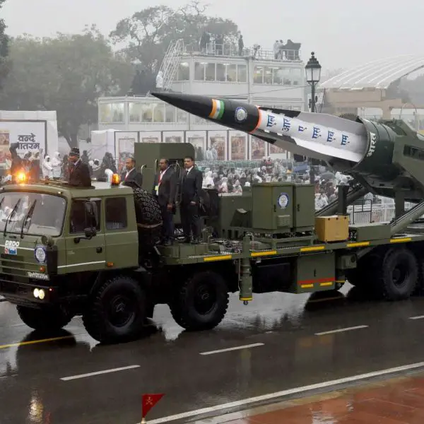During the 77th Republic Day parade in India, the Long Range Anti-Ship Missile (LR-AShM) was mounted on a BEML-Tatra T815 8x8 High Mobility Vehicle (HMV), which serves as a dedicated Transporter-Erector-Launcher. (Picture source: X/Black Tiger)