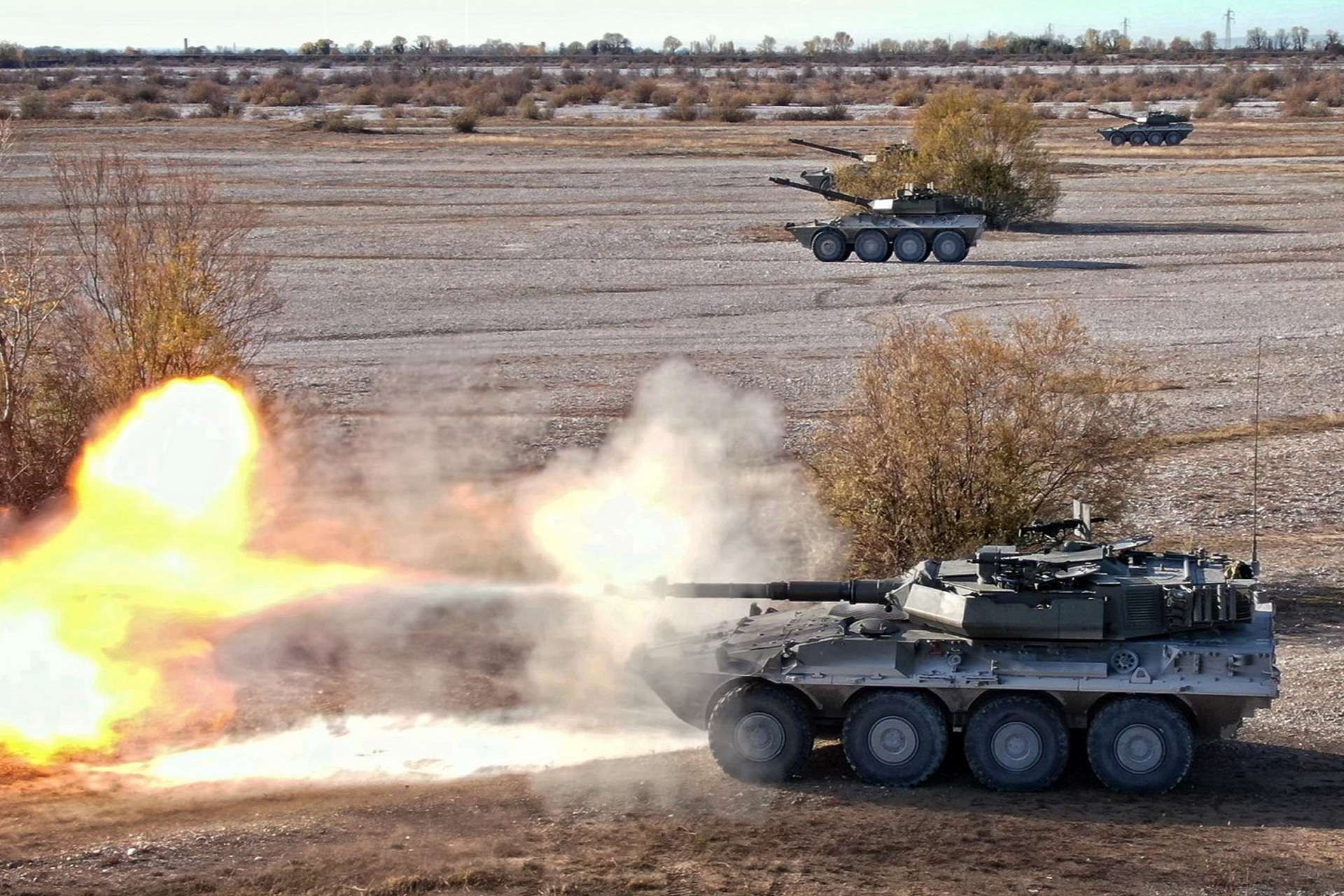 The Centauro B1 is an Italian 8x8 wheeled armored fighting vehicle with a stabilized 105 mm gun, built for rapid road mobility, direct fire support, and reconnaissance with lighter logistics than tracked tanks (Picture Source: Italian MoD)