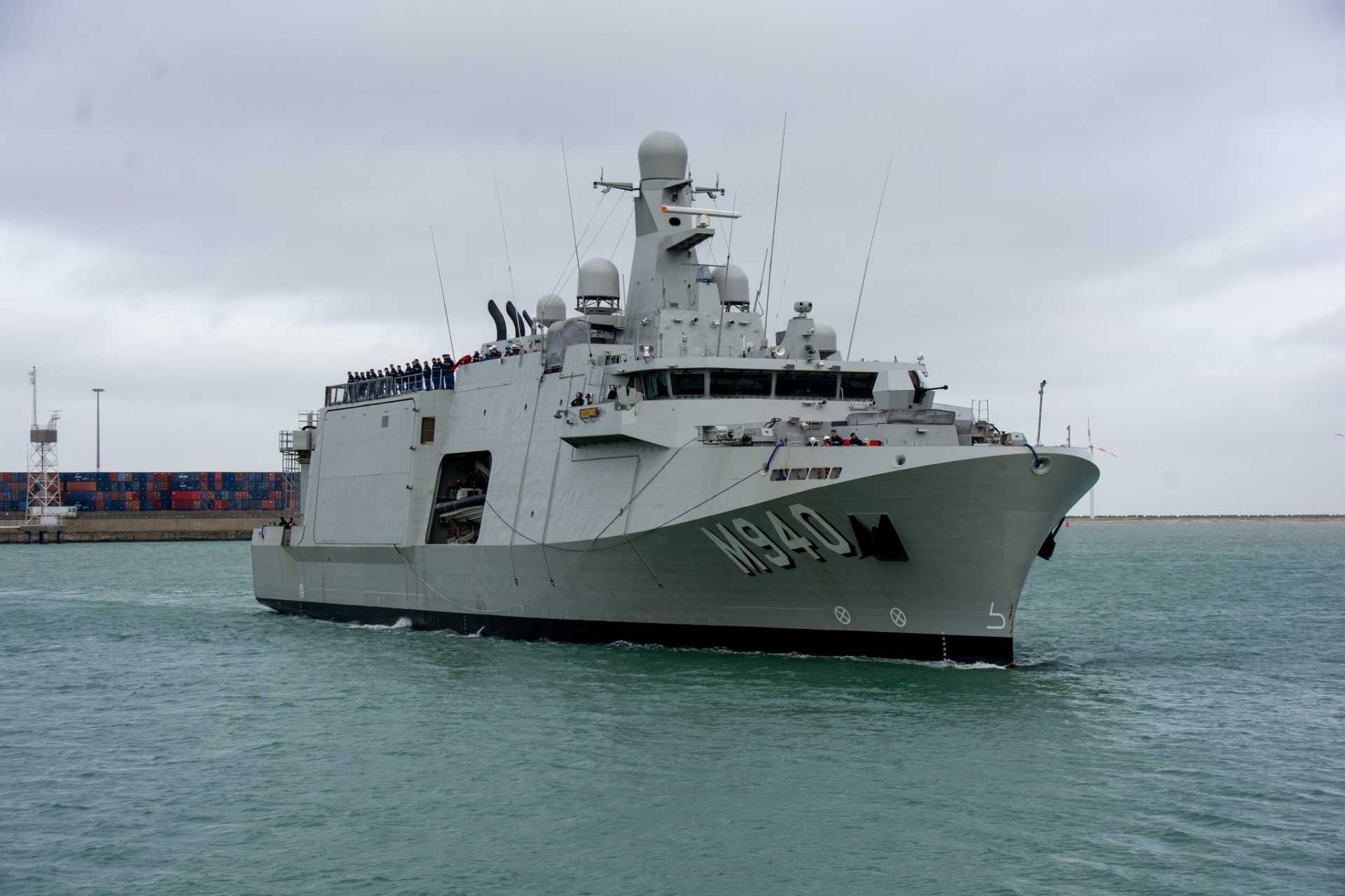 The M940 Oostende will be used for stand-off mine warfare, where the mothership remains outside the danger zone while coordinating autonomous surface, underwater, and aerial systems to detect, classify, and neutralize mines without exposing the crew to risk. (Picture source: Belgian Navy)