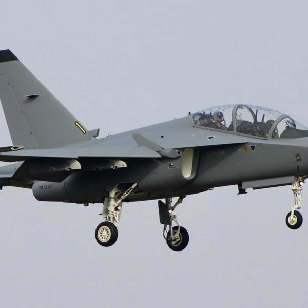 The M-346FA is powered by two Honeywell F124-GA-200 turbofan engines, each producing 28 kN of thrust, and is designed to act as both a twin-seat advanced jet trainer and a light combat aircraft. (Picture source: X/Defense News Nigeria)