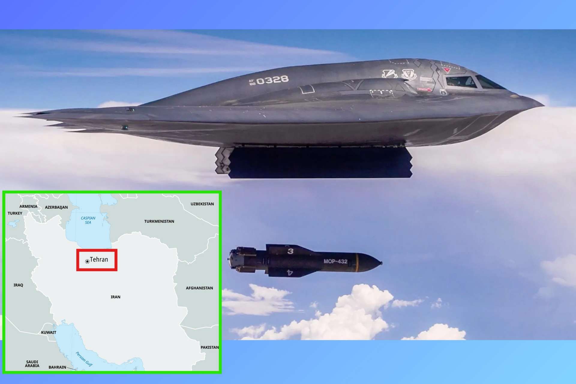 U.S. B-2 Spirit bombers reportedly struck a hardened Islamic Revolutionary Guard Corps bunker near Tehran with GBU-57 Massive Ordnance Penetrator during Operation Epic Fury, highlighting Washington’s ability to rapidly target deeply buried leadership sites during an active rescue mission (Picture Source: U.S. Air Force / Britannica)