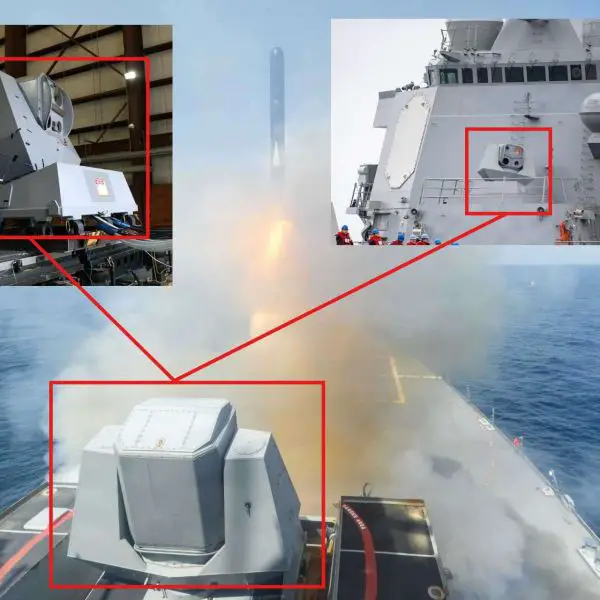 Imagery released by United States Central Command shows an Arleigh Burke-class destroyer launching RGM-109 Tomahawk missiles at Iran during Operation Epic Fury, alongside additional photos of the ODIN laser during 2020 testing at Naval Support Facility Dahlgren and operationally deployed aboard the USS Stockdale, illustrating the system’s transition from evaluation to frontline service (Picture Source: USN / U.S. CENTCOM/ Edited by Army Recognition Group)