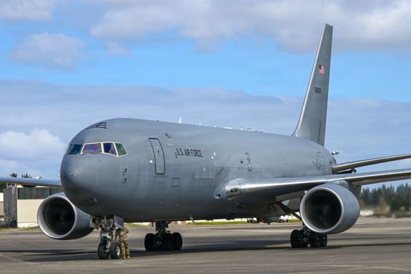 A new KC-46A Pegasus arrives at McConnell Air Force Base as the U.S. Air Force expands its tanker fleet, reinforcing aerial refueling capacity, global reach, and multi-mission mobility for future contested operations (Picture source: U.S. DoW).