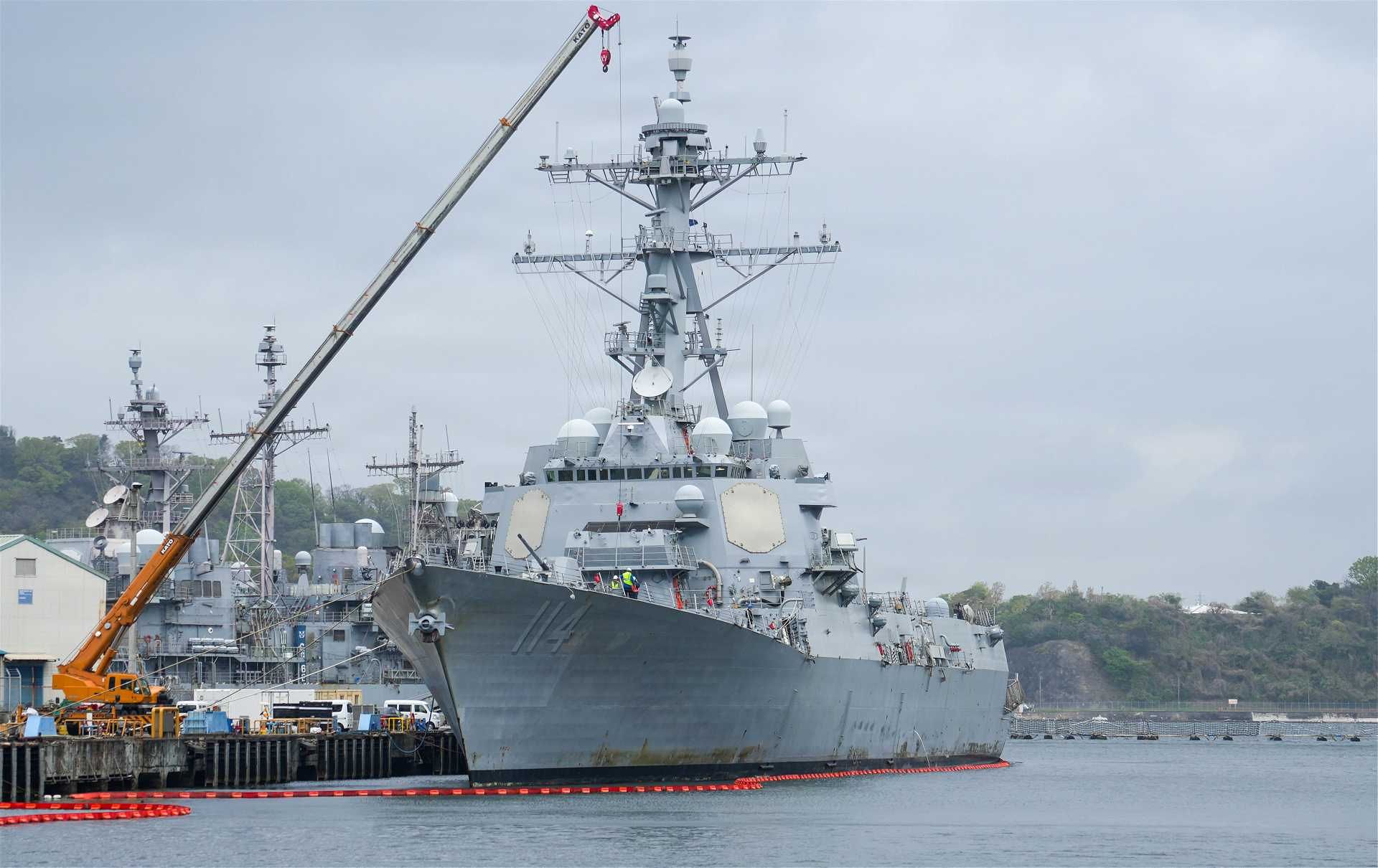 U.S. Navy Arleigh Burke-class guided-missile destroyer USS Ralph Johnson (DDG 114) is moored at Commander Fleet Activities Yokosuka (CFAY) following the successful completion of its Chief of Naval Operations (CNO) maintenance availability on April 6, 2026. The maintenance period restored the destroyer’s operational readiness for continued U.S. 7th Fleet missions in the Indo-Pacific. (U.S. Navy photo by Randall Baucom)