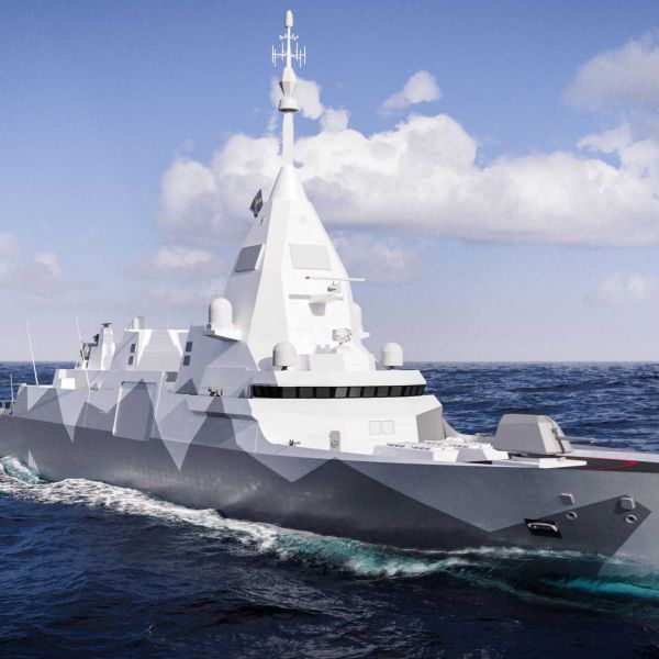 The Alfa 4000 is a 120-meter, 4,300-ton multi-domain frigate with a 16-cell vertical launch system for air defense, long-range anti-ship missiles, and integrated hull and towed sonars for anti-submarine warfare alongside a hangar for medium helicopters like the NH-90 or SH-60. (Picture source: Navantia)