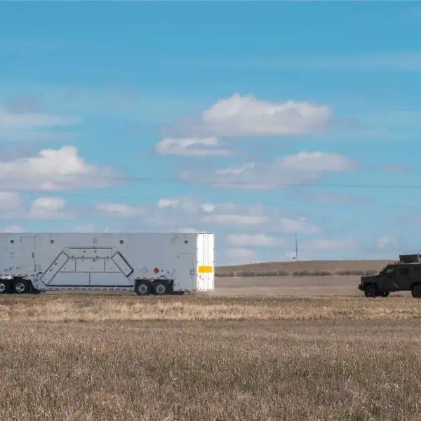 U.S. Airmen from Malmstrom Air Force Base execute the first operational mission with the new Payload Transporter Replacement near Great Falls, Montana, on April 8, 2026. Following initial fielding at F.E. Warren Air Force Base, this mission marks Malmstrom’s first operational use of the system, advancing modernization of ICBM maintenance capabilities. (U.S. Air Force photo by Senior Airman Jack Rodriguez Escamilla)