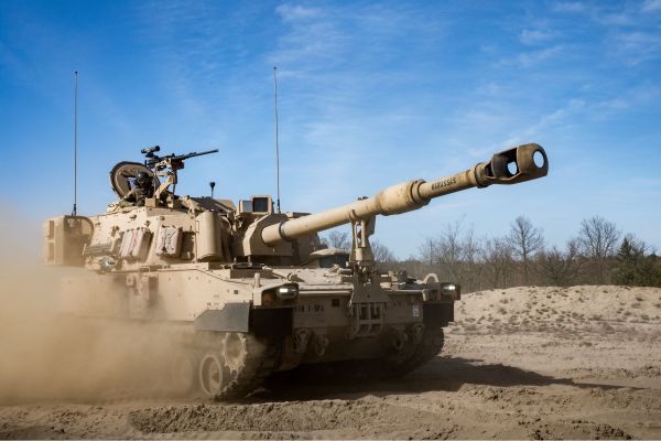 A US Army M109A7 Paladin self-propelled howitzer reflects ongoing production under a $473 million BAE Systems contract to sustain modern armored artillery firepower.
