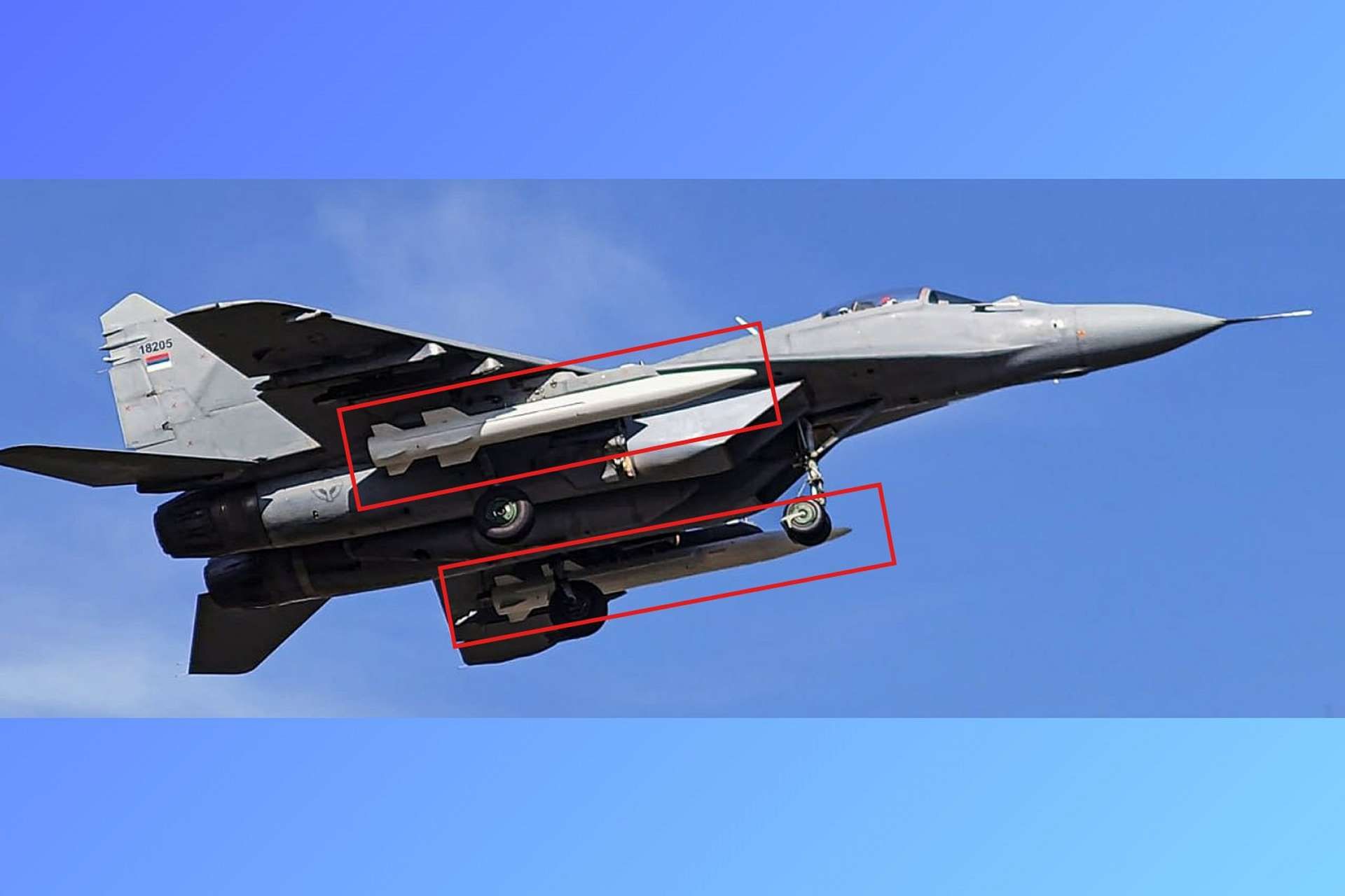 A circulating image appears to show a Serbian Air Force MiG-29SM carrying Chinese CM-400AKG long-range strike missiles, suggesting a possible expansion of Serbia’s standoff attack capability if confirmed (Picture Source: Social Media)
