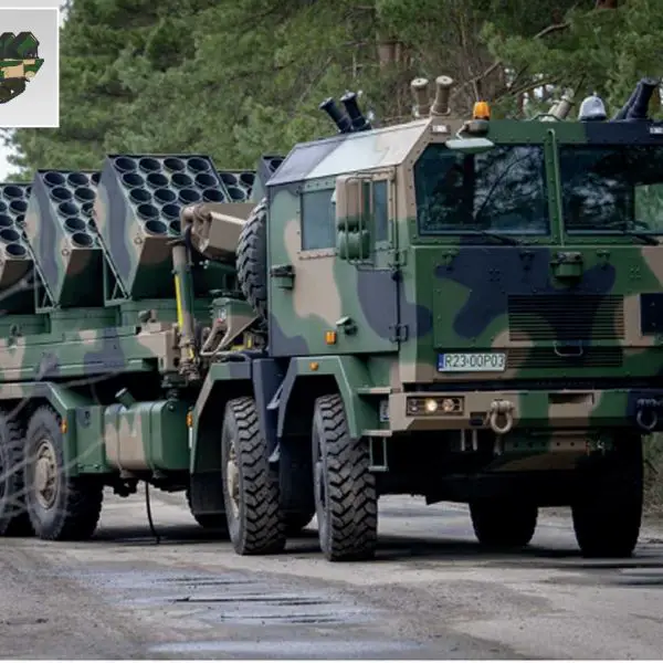 A Polish Army Baobab-K wheeled mine-laying vehicle during field trials, showcasing its 8x8 Jelcz chassis and automated mine dispensers. Inset: Conceptual line drawing of the tracked Baobab-G variant based on the Krab howitzer chassis, highlighting the system’s enhanced off-road mobility and armored profile.