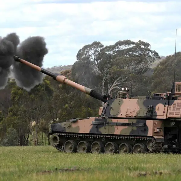 Australian troops from the School of Artillery and the 4th Regiment, Royal Australian Artillery, conducted live-fire training with the new AS9 Huntsman Self-Propelled Howitzer at Puckapunyal, Victoria—marking the first-ever firing of the system by Australian forces on home soil.