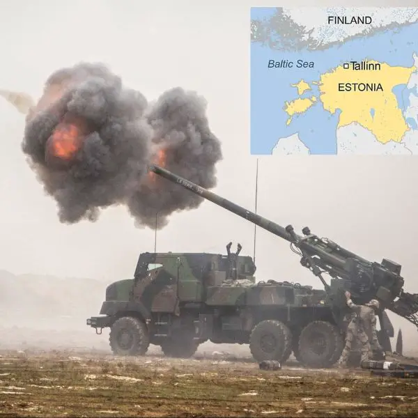 A French CAESAR 155mm self-propelled howitzer unleashes a high-velocity round toward Islamic State positions in Syria’s Middle Euphrates River Valley on 2 December 2018, its truck-mounted chassis angled for rapid displacement after the shot (Picture Source: United States Army / British Broadcasting Corporation)