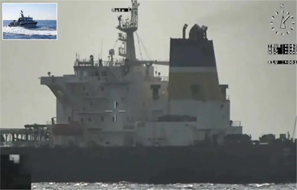 British Royal Navy fast patrol vessel HMS Cutlass supports French Navy operation against sanctioned Russian shadow fleet tanker in the Mediterranean.