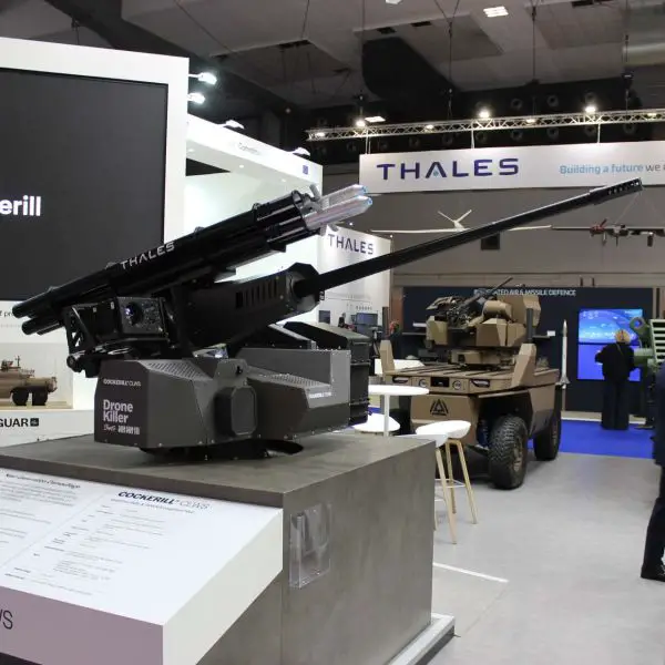 John Cockerill’s Cockerill CLWS is a lightweight remote weapon station armed with a 25 mm cannon, designed to give 4x4 to 8x8 armored vehicles greater firepower, anti-drone potential, and under-armor survivability (Picture source: Army Recognition Group).