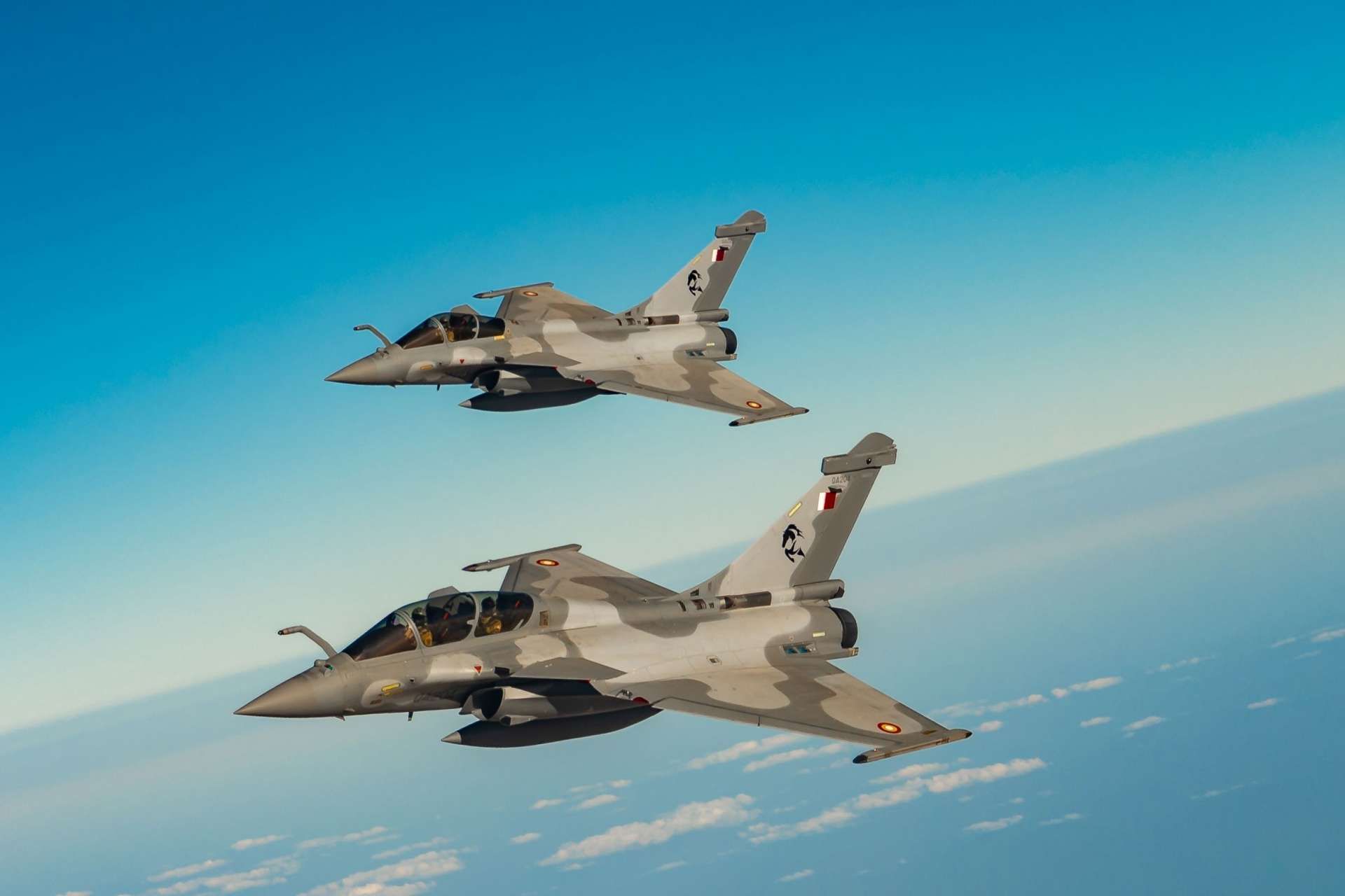Qatar’s strike options against Iran rely on long-range airpower and naval missiles: F-15QAs for deep strike/SEAD (HARM, JSOW, JDAM, Harpoon); Rafales with SCALP-EG and AASM; Typhoons for escort and precision attack (Meteor, Brimstone); and Al Zubarah corvettes with Exocet MM40 Block 3 and Aster 30 for Gulf maritime denial (Picture source: Qatar MoD).