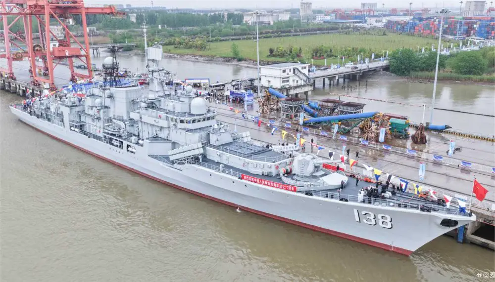 This deep modernization turned the Taizhou, a short-range strike ship with limited self-defense, into a multi-role destroyer that can defend a wider area, strike targets much farther away, and track and engage multiple threats at the same time within a networked fleet. (Picture source: Weibo/@泰州发布)