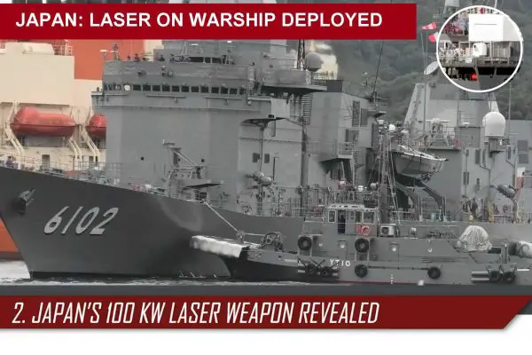 Japan’s JS Asuka experimental destroyer outfitted with a 100kW-class laser weapon system during integration trials, marking the nation’s first operational step into directed energy naval defense.