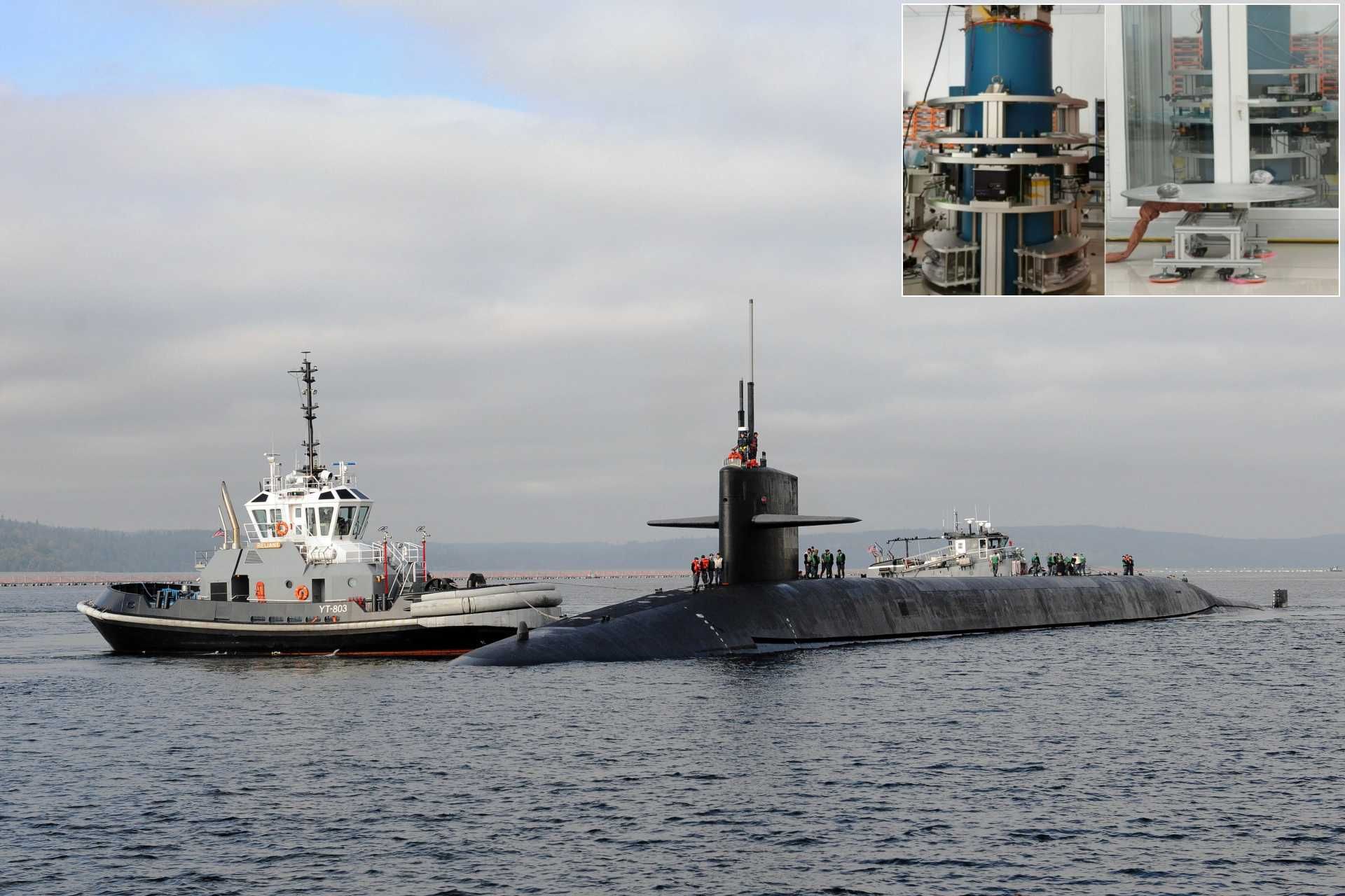 The development of gravitational sensors means that submarines could be detected in the future just because their mass slightly distorts the spacetime, creating tiny but measurable changes that current sensors can't pick up as they rely on sound or signals. (Picture source: US Navy and China's CAS)
