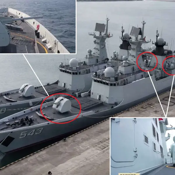 Improved Type 054A frigate Linfen (hull 543) strengthens PLA Navy escort power with enhanced anti-submarine warfare enabled by a larger flight deck and hangar for Z-20 helicopters, a new 100 mm main gun for greater surface and littoral firepower, and upgraded sensors and combat systems designed for high-intensity operations in complex electromagnetic environments (Picture source: China MoD).