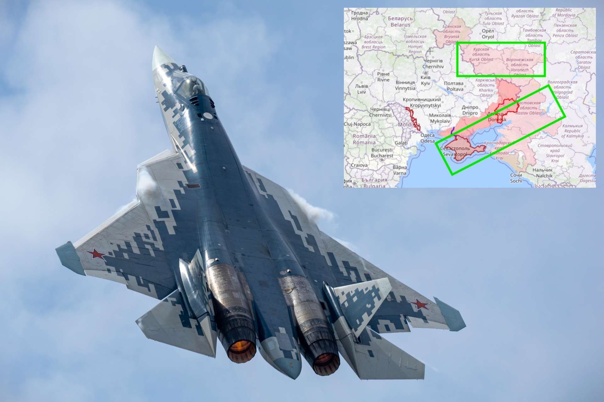 Russian Su-57 fifth-generation fighter aircraft is increasingly associated in Ukrainian monitoring reports with standoff missile launches using Kh-59 and Kh-69 cruise missiles from Russian-controlled airspace (Picture Source: Rosoboronexport / LiveUaMAP / Edited by Army Recognition Group)