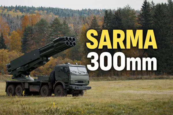 Russia’s Sarma 300 mm multiple launch rocket system is a next-generation heavy rocket artillery platform designed to deliver long-range saturation and precision strikes beyond 100 km, enhancing deep-fire capability, mobility, and survivability within Russia’s modernized artillery forces.