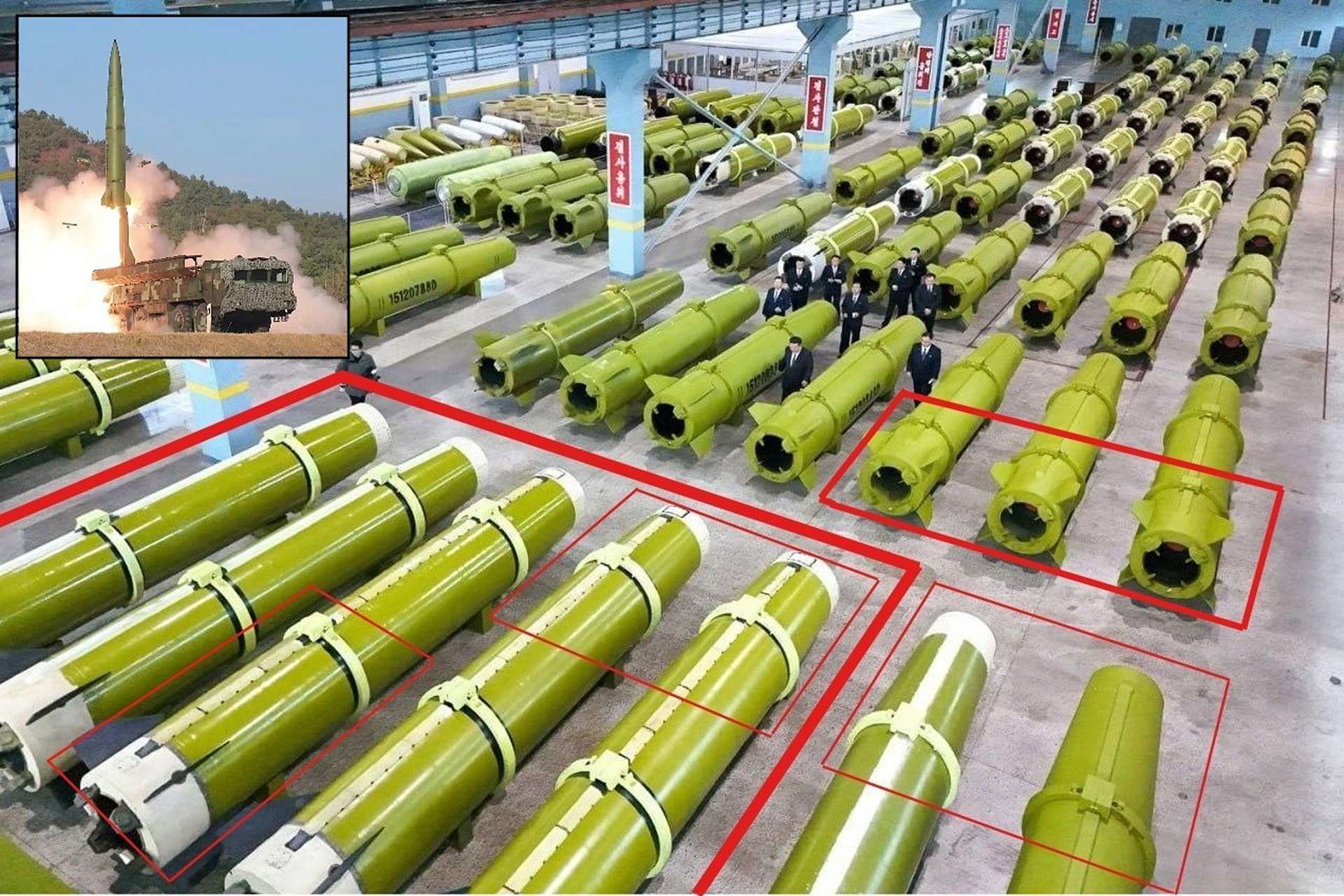 Rare state media imagery from inside a North Korean missile factory shows parallel production of two Hwasong-11 short-range ballistic missile variants, highlighting Pyongyang’s ability to sustain both domestic arsenals and overseas transfers (Picture Source: North Korean State Media Agency)