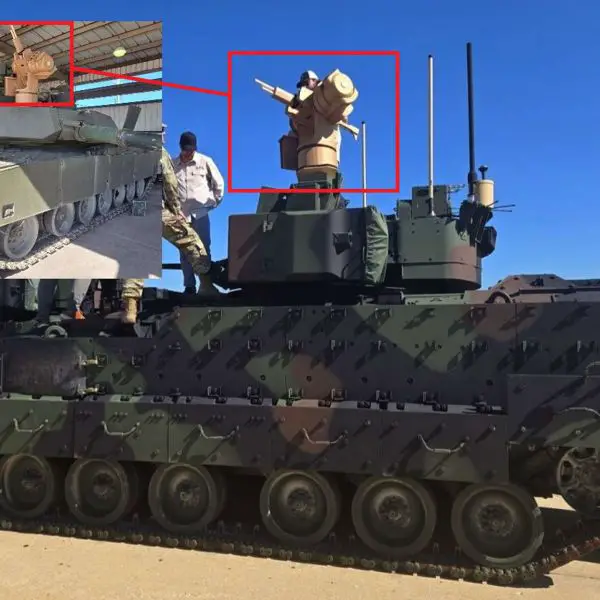 The US Army is testing Allen Control Systems’ Bullfrog counter-drone turret on Abrams and Bradleys (Picture Source: Allen Control Systems)
