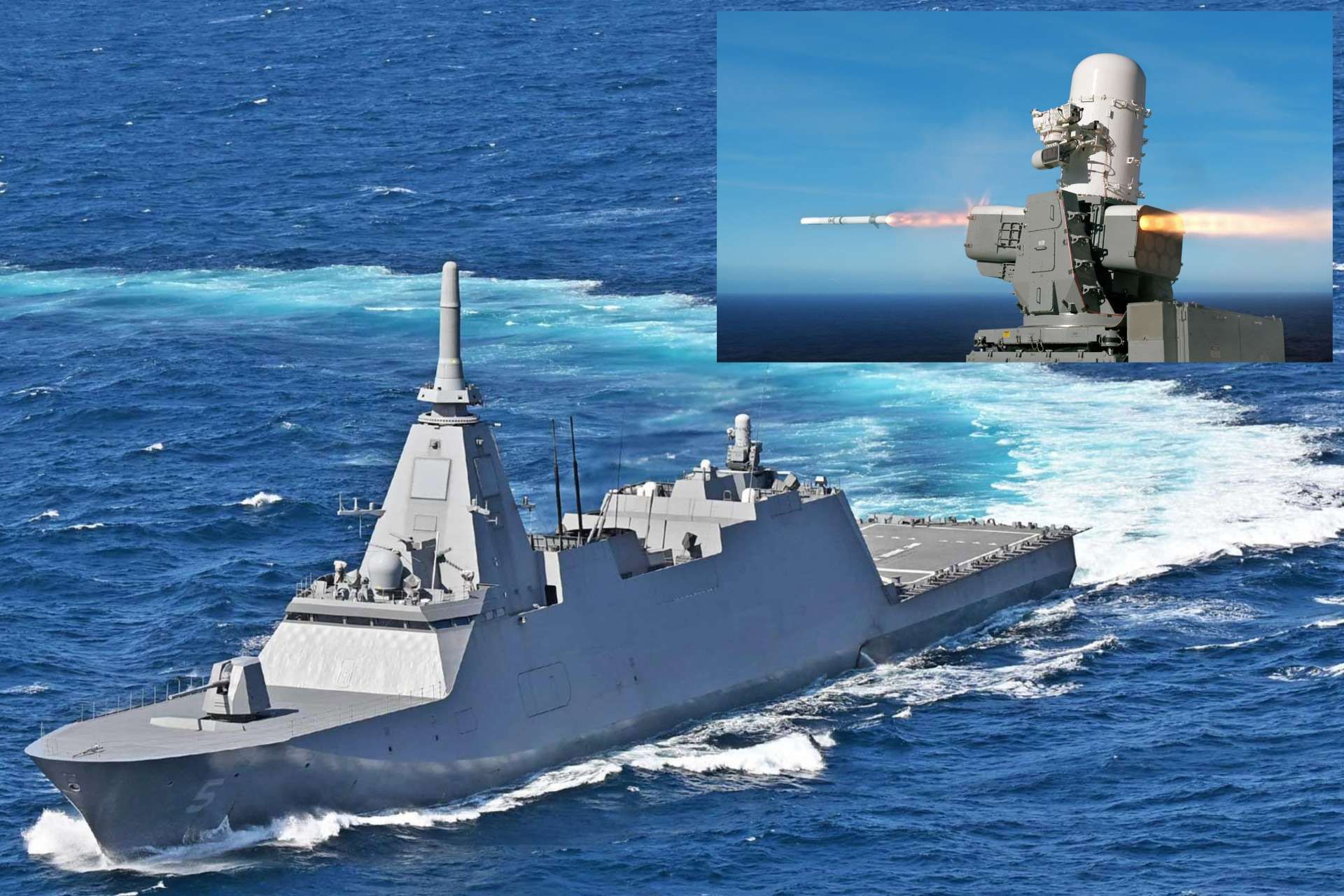 Australia has selected Raytheon’s SeaRAM missile defense system for its future Japanese-built Mogami-class frigates, strengthening the Royal Australian Navy’s ability to counter cruise missiles, drones and saturation attacks in the Indo-Pacific (Picture Source: Japanese MoD /RTX)
