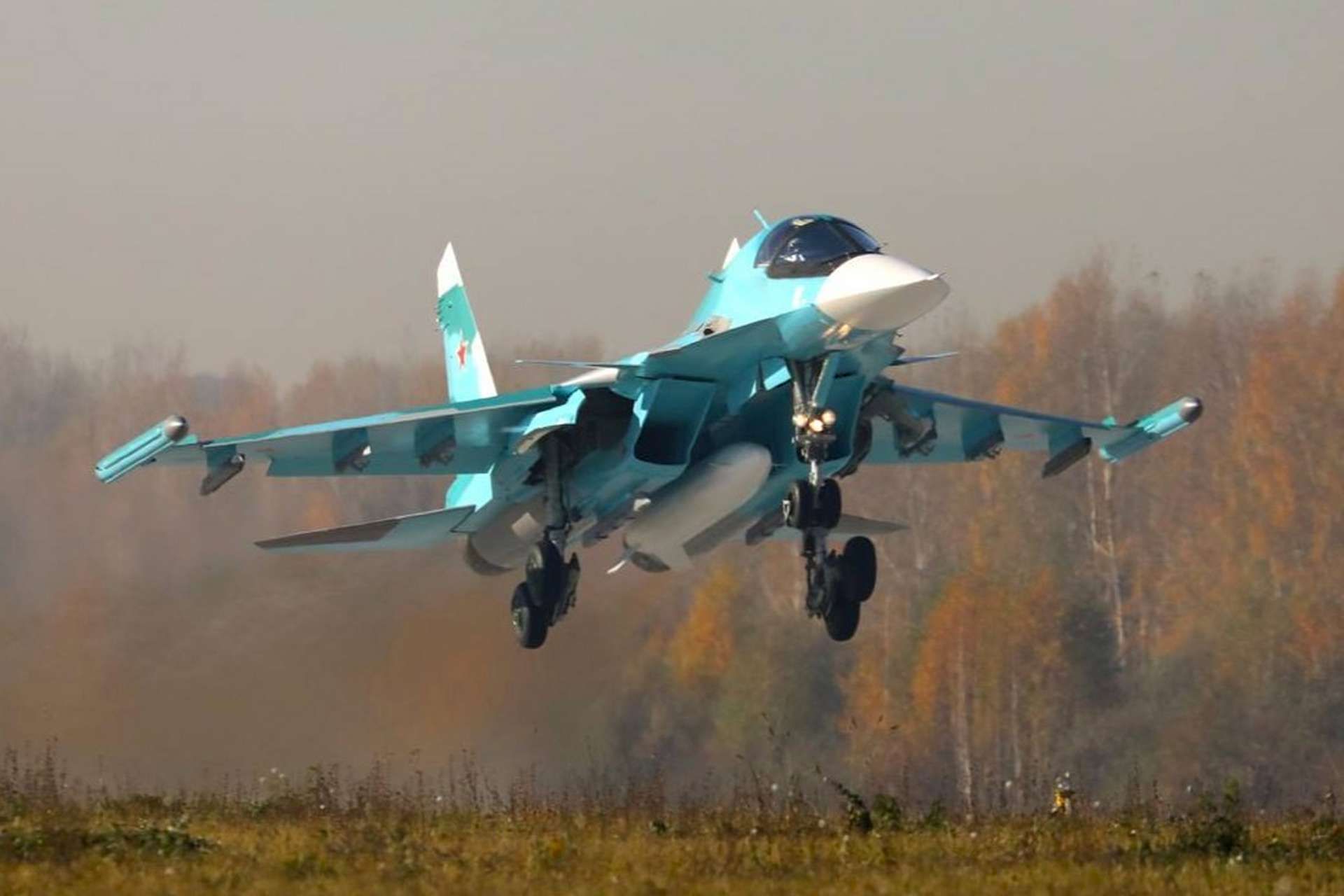The Su-34 is a twin-seat Russian fighter-bomber designed for long-range precision strikes and tactical reconnaissance in contested airspace (Picture Source: Rostec)