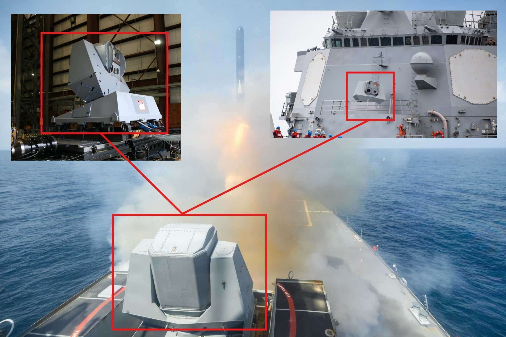 Imagery released by United States Central Command shows an Arleigh Burke-class destroyer launching RGM-109 Tomahawk missiles at Iran during Operation Epic Fury, alongside additional photos of the ODIN laser during 2020 testing at Naval Support Facility Dahlgren and operationally deployed aboard the USS Stockdale, illustrating the system’s transition from evaluation to frontline service (Picture Source: USN / U.S. CENTCOM/ Edited by Army Recognition Group)