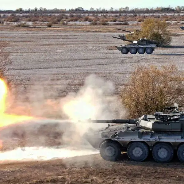 The Centauro B1 is an Italian 8x8 wheeled armored fighting vehicle with a stabilized 105 mm gun, built for rapid road mobility, direct fire support, and reconnaissance with lighter logistics than tracked tanks (Picture Source: Italian MoD)