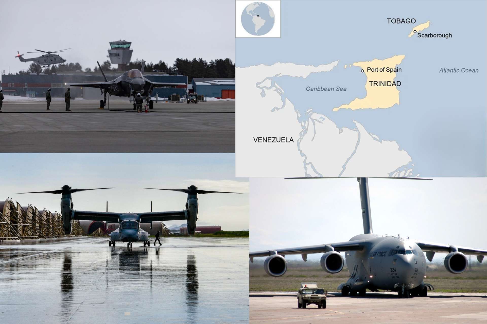 Trinidad and Tobago has authorized US military aircraft to transit through its airports, a move seen as a precautionary security measure as regional tensions linked to Venezuela continue to draw closer attention (Picture Source: BBC / DVIDS)