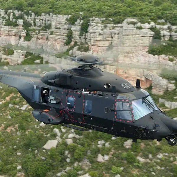 Key features of the NH90 TTH TFRA Standard 2 helicopter include a quick-removable door system, a fast-rope insertion and extraction beam, enlarged external fuel tanks, side-mounted machine guns, and an upgraded sensor suite. (Picture source: French MoD)