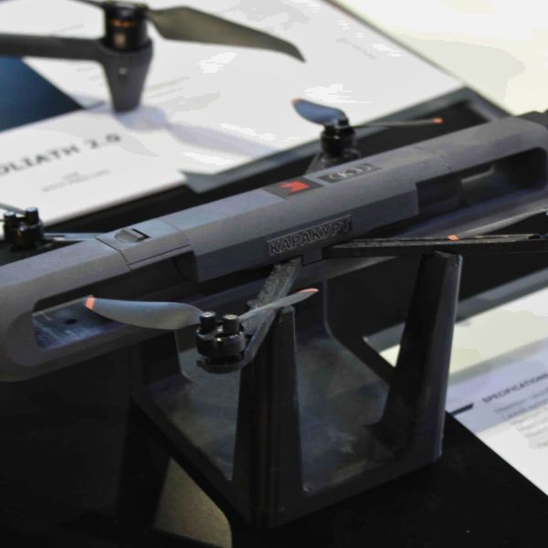The Karakurt 2.0 builds on the baseline Karakurt platform, which has been marketed as a compact, man-portable UAV intended for unit-level reconnaissance.
