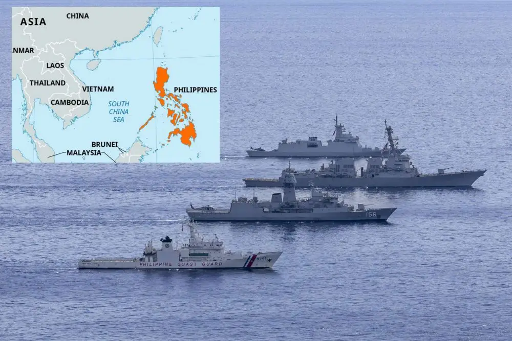 The United States, Australia and the Philippines conducted a coordinated two day maritime activity inside the Philippine Exclusive Economic Zone, reinforcing trilateral naval cooperation and signaling allied resolve in the South China Sea (Picture Source: Britannica / U.S. Indo-Pacific Command)
