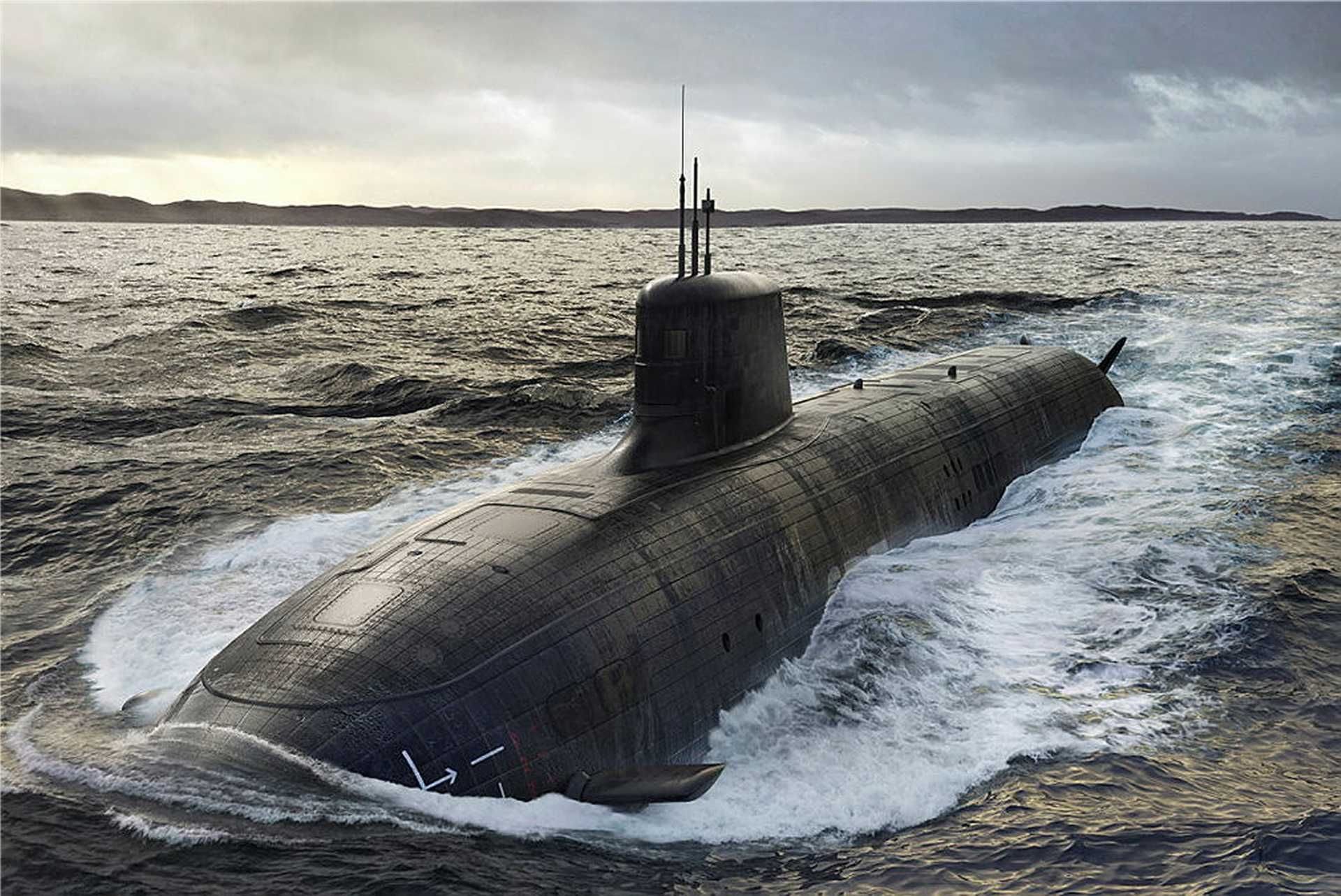 Artist’s impression of the future SSN-AUKUS submarine design, also referred to as SSN-A, a next-generation nuclear-powered attack submarine expected to enter service with the UK Royal Navy in the late 2030s.