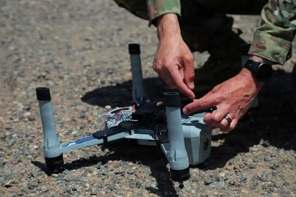 U.S. Army Sgt. 1st Class Andrew Santiago explains the Bumblebee counter-drone system during African Lion 26 in Agadir, Morocco, on April 27, 2026, as the U.S. Army expands training against FPV drone threats highlighted by the Ukraine war.