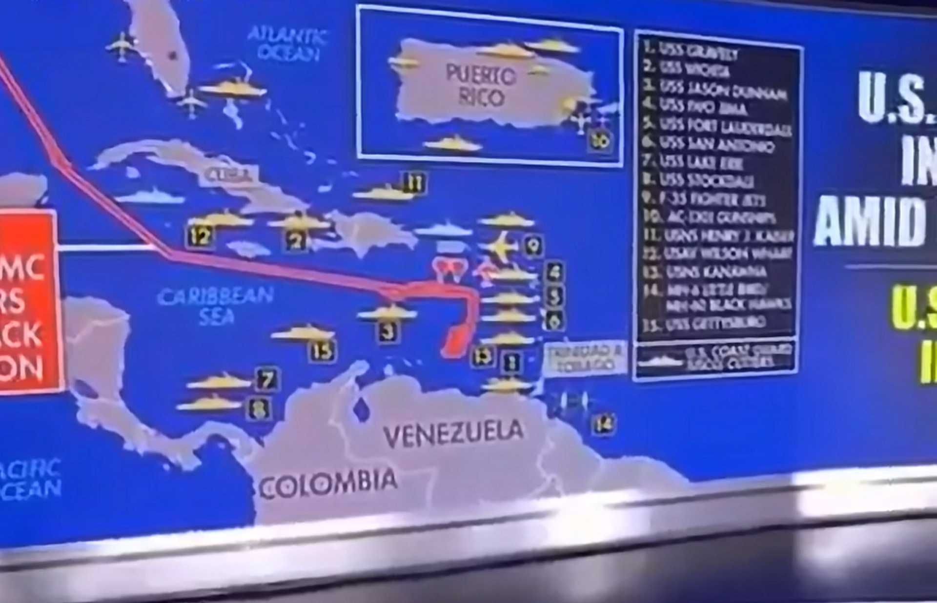 Broadcast footage aired on November 21, 2025, illustrates the scale of the U.S. Navy presence in the Caribbean Sea, where 25 percent of all currently deployed American warships are now concentrated.