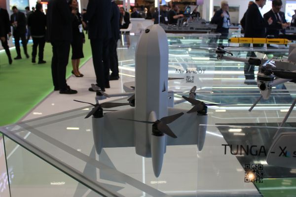 STM’s TUNGA-X interceptor drone displayed for the first time at SAHA 2026 in Istanbul, Türkiye. (Picture source: Army Recognition)