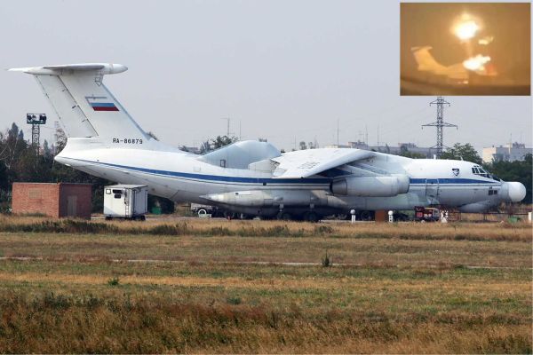 The laser system mounted on the A-60 destroyed at Taganrog could have been part of the 1LK222 Sokol-Eshelon program, which focused on defeating or impairing the optical sensors of reconnaissance satellites rather than destroying them physically. (Picture source: X/Anton Gerashchenko and RussianPlanes/Alexander Nikolaev)