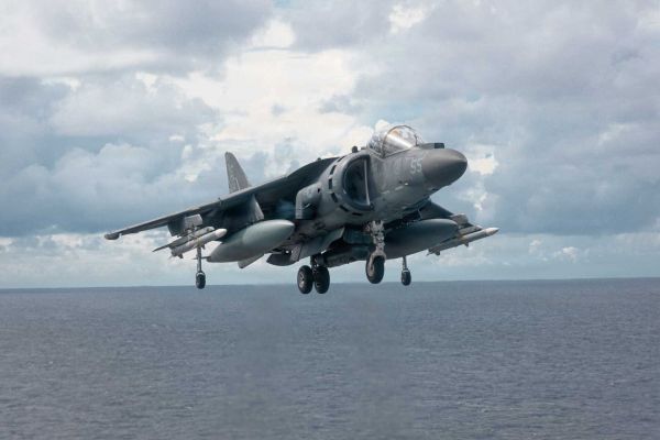 The AV-8B participated in Operation Desert Shield and Operation Desert Storm in 1991, flying 3,380 sorties totaling 4,083 flight hours with mission capable rates above 90%, operating with an average surge turnaround time of 23 minutes. (Picture source: USMC)