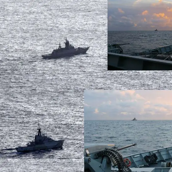 HMS Severn shadows the Russian corvette Stoikiy and tanker Yelnya in the Dover Strait, underscoring rising Russian naval activity and UK efforts to protect vital maritime approaches (Picture source: UK MoD).