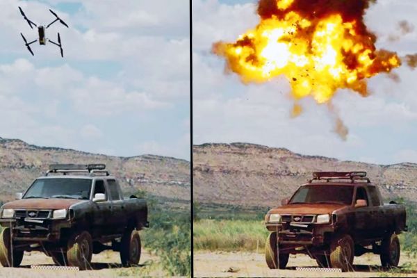 Anduril’s Bolt-M is a man-portable VTOL loitering munition that gives Marines beyond-line-of-sight precision strike with modular warheads, autonomous terminal guidance, and electronic-warfare resilience (Picture source: Screenshot from Anduril video).