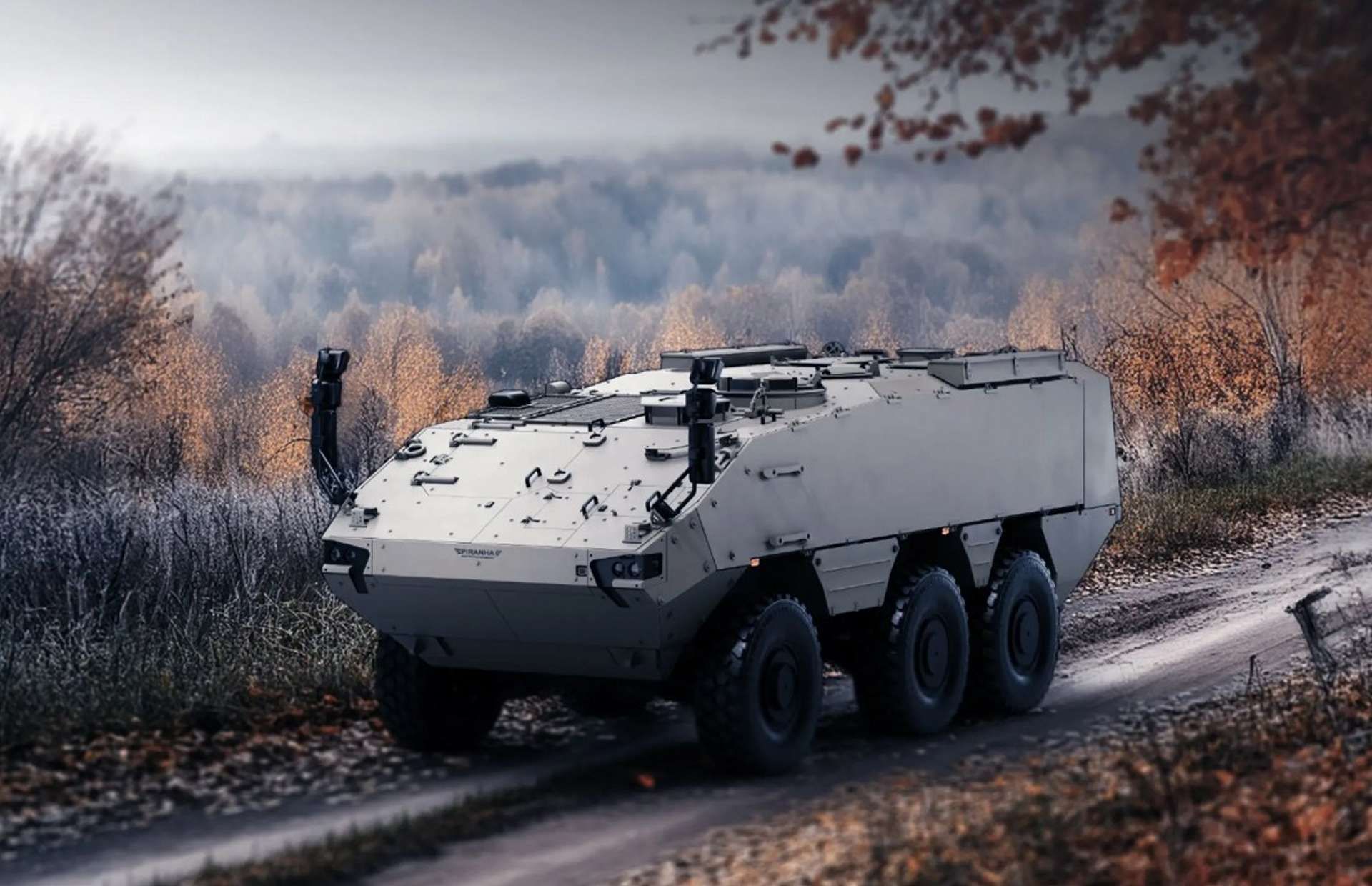 Luchs 2 Piranha 6x6 is an amphibious scout with modular protection, stabilized 25 mm cannon, mast-mounted EO sensors, low signature, and D-LBO networked targeting (Picture source: GDELS).