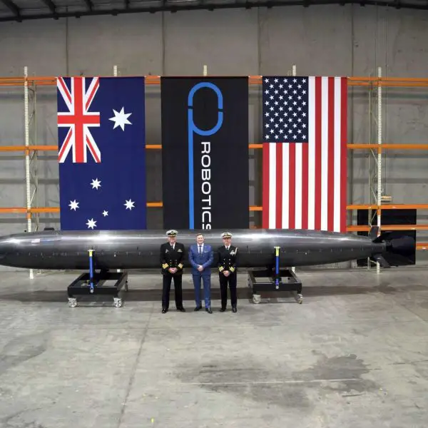 Australia's Speartooth LUUV, a relatively low-cost autonomous underwater vehicle, might be used by the US Navy to patrol contested maritime areas, gather intelligence, monitor ports and sea lanes, deploy sensors or weapons, and support mine warfare missions. (Picture source: C2 Robotics)