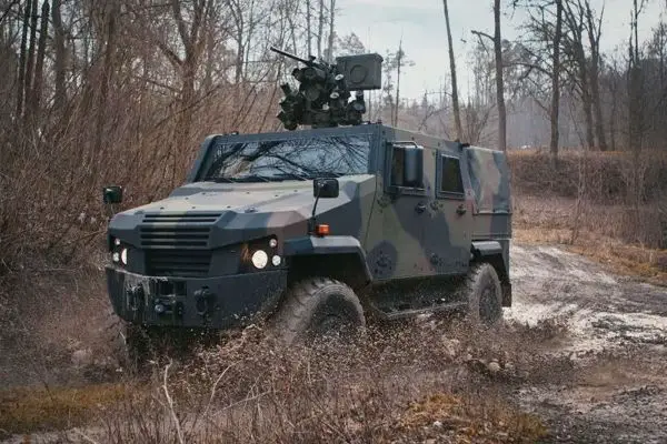 GDELS Eagle V is a mine and blast-protected 4x4 and 6x6 with high off-road mobility, heavy mission payload, and remote weapon station options for command, patrol, and medevac roles (Picture source: GDELS).