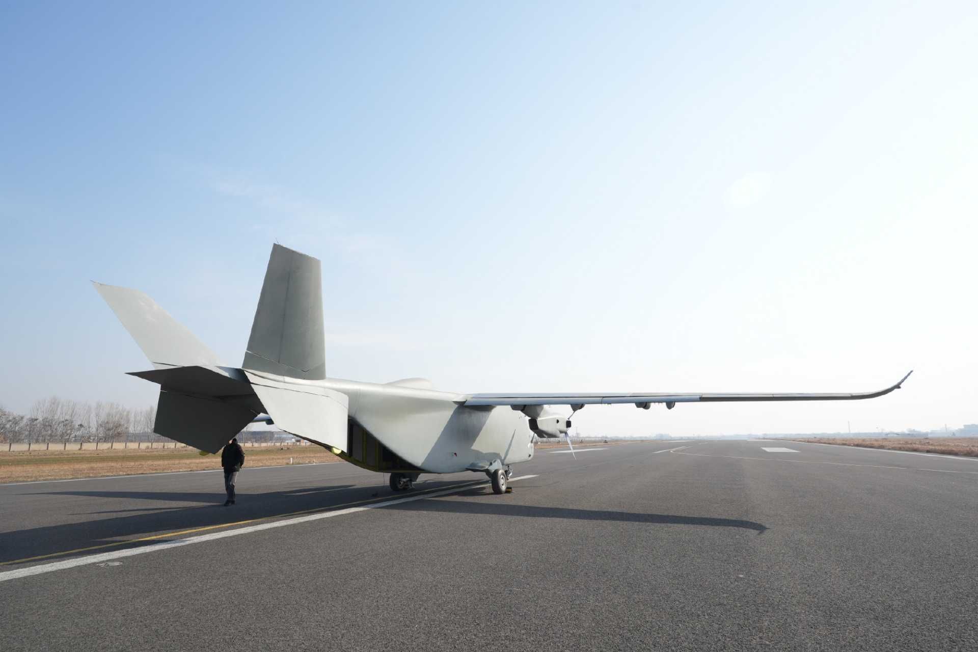 The 7-ton Changying-8 (CY-8), also known as the Norinco Luca, is currently the largest (by MTOW) cargo UAV that has actually completed a flight test anywhere, as the U.S.-made RH-1-A/Rhaegal cargo drone remains in development. (Picture source: Chinese MoD)