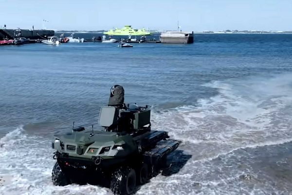 Rheinmetall’s Mission Master SP2 is a fully amphibious, autonomous ground vehicle designed for multi-domain operations, capable of executing surveillance, logistics, and combat support missions on land and at sea with seamless NATO system integration.