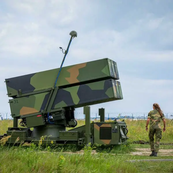 NASAMS medium-range air defense system combines Raytheon radars with Kongsberg fire control and launchers, providing multi-mission capability against aircraft, cruise missiles, and drones.
