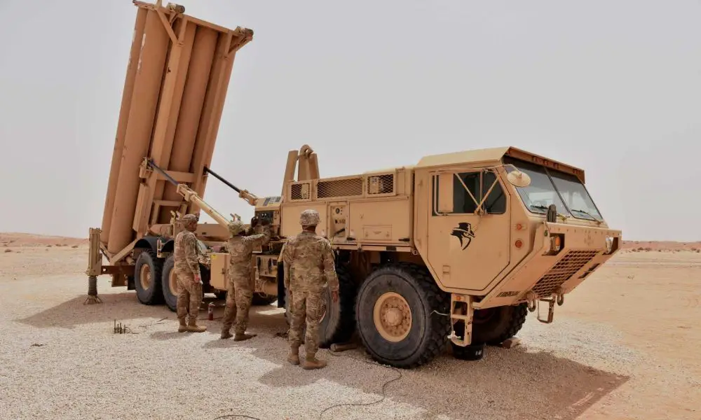 U.S. Army THAAD launcher provides a high‑altitude ballistic missile defense layer, intercepting short‑, medium‑ and some intermediate‑range threats during their final phase, strengthening protection against potential Iranian missile attacks.